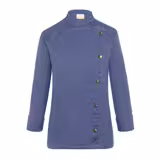 (6 Stück) KARLOWSKY | Damenkochjacke Jeans-Style - Vintage Blue - Größe: 44