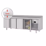 Table réfrigérée Premium PLUS - 2452x700 mm - avec 4 portes - avec rebord