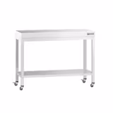 Edelstahl Arbeitstisch PREMIUM - 1000x600mm - mit Grundboden & Rollen