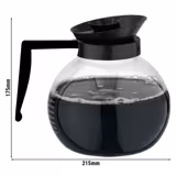 Glazen kan/schenkkan - 1,8 liter - glas - geschikt voor FKMT18E, FKMT18D, FKMST18D & FKMST18E - Zwart