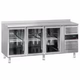 Koelwerkbank ECO - 1795x700mm - 417 liter - met 3 glazen deuren - opstand