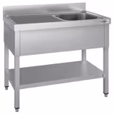 میز استیل اکونومی ظرفشویی - طبقه دار - 600*1400 میلیمتر - یک سینک در راست
