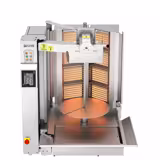 غاز طبيعي شواية شاورما - شكل V - 8 شعلات - أقصى سعة 130 kg - جهاز أرضي - يشمل 1 سيخ ووعاء تجميع الدهون