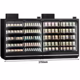 (2 pcs) Commercial multideck display fridge - 3750mm - 4 hinged glass doors & 5 shelves - Black