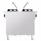 Cucina wok a gas bifronte (da isola) - 60,0kW - 4 fuochi - con 2 rubinetti acqua