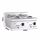 Friggitrice elettrica professionale da banco - 10+10L - 18kW - comandi meccanici - con rubinetto di scarico