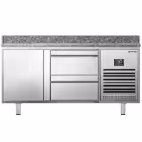 Commercial Pizza Prep Counter - Granite Top PREMIUM PLUS - 1490x700mm - with 1 doors & 2 drawers