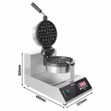 Aparat Gofre / Vafe Profesional - Simplu - Digital - 1,3 kW - Formă: rotund - Ø 185 mm - cu placă rotativă la 180° - Tavă aparat vafe teflonată