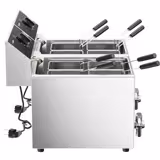 Eléctrico Cocedor de pasta PROFESIONAL - 8+8L - 6,5kW - con grifo de vaciado - incl. 8 cestas