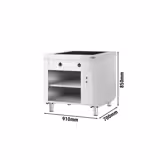 Banco buffet professionale caldo COPENAGHEN - 910mm - con piano caldo - Acciaio inox
