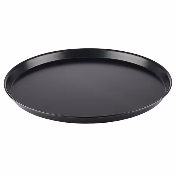 (10 stuks) Pizzaplaat - blauw plaatstaal - met opstaande rand - Ø500mm - hoogte: 30mm - zwart