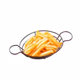 (15 pcs) Serving Basket - SNACKHOLDER - Stainless Steel - Round - Ø210mm - with Dip Cups