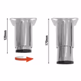 Stainless steel feet - with plastic glide - 85x85mm - Length: 120-170mm - for Refrigerated pizza prep counter (POS), Refrigerated Worktable (KTS) & Commercial freezers (KG, TS & TG)