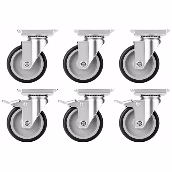 (6 pcs) Caster Set for KTS227ND & GTS227ND Refrigerated Counters