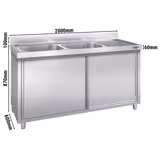 Sink unit PREMIUM - 2000x600mm - with 2 basins left