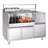 Banco cocktail - 1200x720mm - con 2 cassetti & vasca a destra
