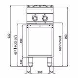 Gas Hob - 16kW - 2 burners - with open base shelf - Heavy Duty