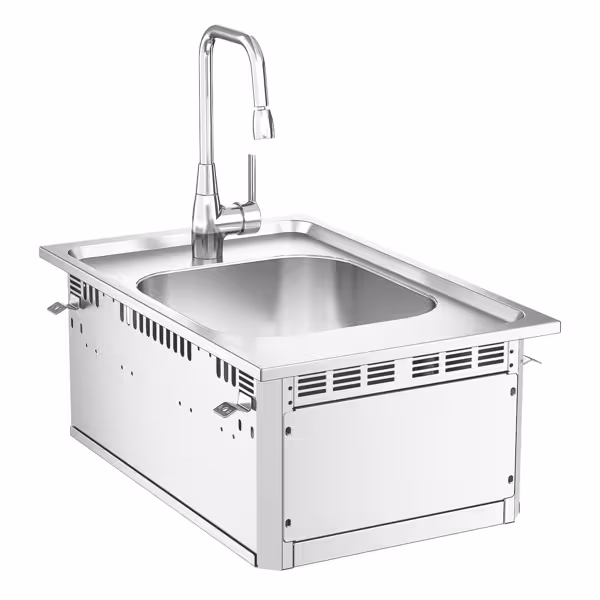 Einbau Waschbecken - Edelstahl - mit Armatur