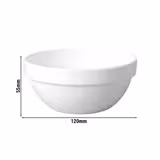 (6 kom) Zdjelica - CASUAL MAXI - Melamin - 250 ml - okrugla - Ø 120 mm x visina: 55 mm - složive - Bijela