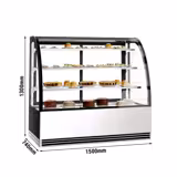 Koel- & Gebaksvitrine - 524 liter - 1500mm - schuifdeuren - met 3 glazen plateaus - NL