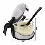 (6 unid) Copo de reposição para menage de parmesão - Vidro - 90x90x55mm - Transparente - compatível com 40453