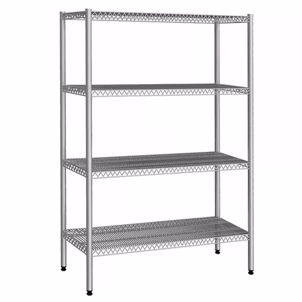 Stainless Steel Shelving Unit - 1220x460mm - with 4 shelves (ADJUSTABLE)