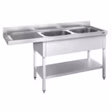 میز استیل سینکدار ماشین ظرفشویی- 700*1800 میلیمتر - دو سینک در راست