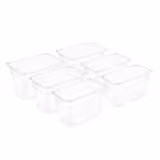 (6 stuks) Polypropyleen GN bak GN 1/9 - transparant - 0,85 liter - Hoogte: 100mm