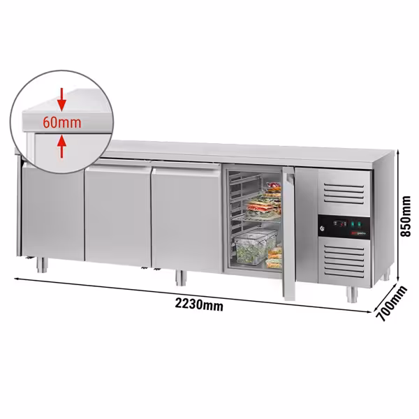 Kühltisch ECO - 2200x700mm - mit 4 Türen