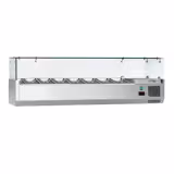 Opzetkoelvitrine ECO - met glazen afdekplaat - 1600x335mm - 7x GN 1/4