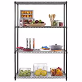 Acél tárolóállvány - 900x450x1800 mm - 4 perforált polccal - króm - Max. teherbírás: 180 kg