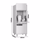 Mașină de spălat oale profesională cu pereți dubli - cu încărcare frontală - coș 570x620 mm - control digital - 11,35 kW - cu pompă pompă detergent & pompă pompă clătire