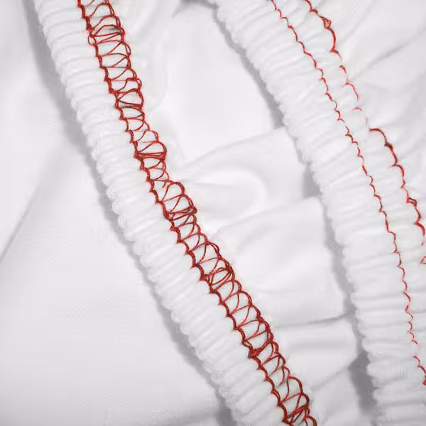 (10 pcs) Jersey Fitted Sheet - 200x200cm - White / Red