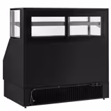 Prodejní/chladicí pult Helsinki - 1500x800x1395 mm - 251 l - Barva černá - s 2 skleněnými dveřmi - s 4 policemi