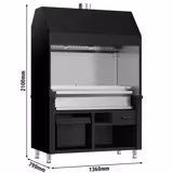 Holzkohlegrill BERLIN - 1360mm - Schwarz