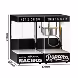 Popcornmaskin med nachovärmare - 1,31 kW - 5 kg/h - med 1 kastrull - svart