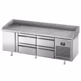 Banco pizza refrigerato PREMIUM PLUS - 1980x700mm - con 1 porta & 4 cassetti - piano in granito