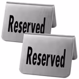 (6 db) Foglalt tábla - 2 darabos szett - "Reserved" - rozsdamentes acél - 55x50 mm
