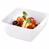 (6 st) Skål - FRIENDLY - PET - 0,14 l - fyrkantig - 90x90x40 mm - stapelbar - vit