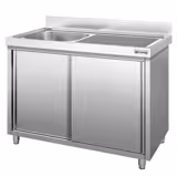 Szafka zlewozmywakowa PREMIUM - stal nierdzewna - 1400x600mm - z 1 komorą lewa