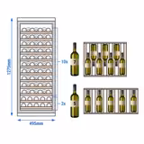 Cave para vinhos Profissional - Aço com revestimento em plástico - 1 zona de temperatura - 200 litros - até 80 garrafas