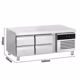 Gekoelde onderkast +2/+8°C - 1600mm - 100 liter - 4 laden - 4x GN 1/1