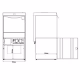 Commercial Dishwasher - 500mm Basket - Digital Controls - 6kW - with Drain, Rinse Aid & Detergent Pumps
