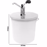 Dozownik do sosów z pompką - 10L - 267x267x(h)410mm - Stal nierdzewna - regulowana dawka - pasuje do wiadro 10L