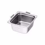 (1 piece) - Stainless steel GN container 2/3 - perforated - height 150 mm