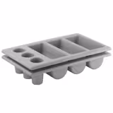 (6 pz) Vassoio portaposate - GN 1/1 - con 6 scomparti - 530x325mm - polipropilene (PP) - Grigio