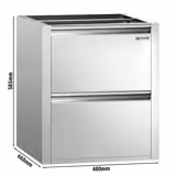Commercial Stainless Steel Drawer Unit PREMIUM – 2-Drawer-400×660×585 mm-For 700 Series-Undercounter