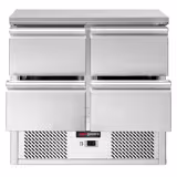 Mostrador refrigerado ECO - 900x700mm - de trabajo - GN 1/1 - refrigeración estática - 4 cajones