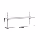 Mensola a parete in acciaio inox - 1600x300mm - con 1 ripiano