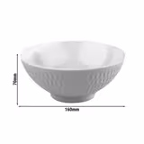 (6 adet) Kase - ASIA PLUS - Melamin - 0,60L - köşeli - 160x160mm - Derinlik:70mm - Beyaz/Gri